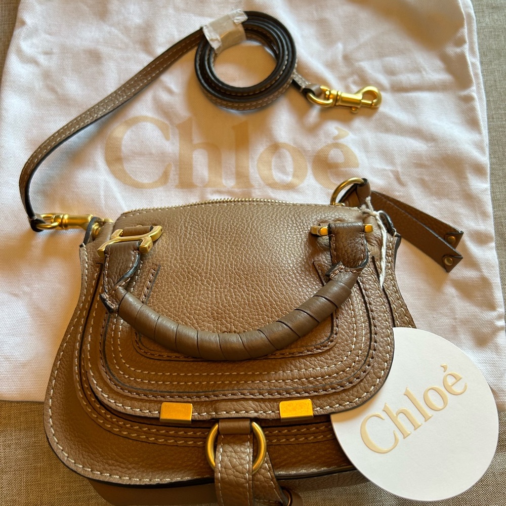Chloé Mini Marcie Leather Saddle Bag